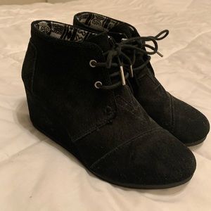TOMS Black Wedge Boots